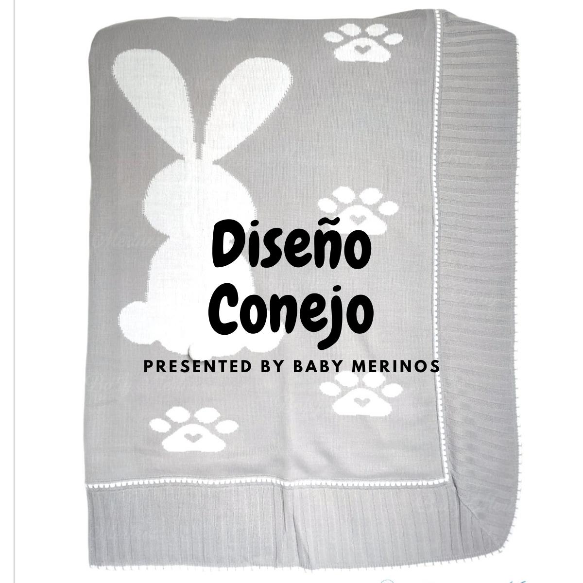 Colcha Hilo Tacto Conejito con algodon - Celeste CB