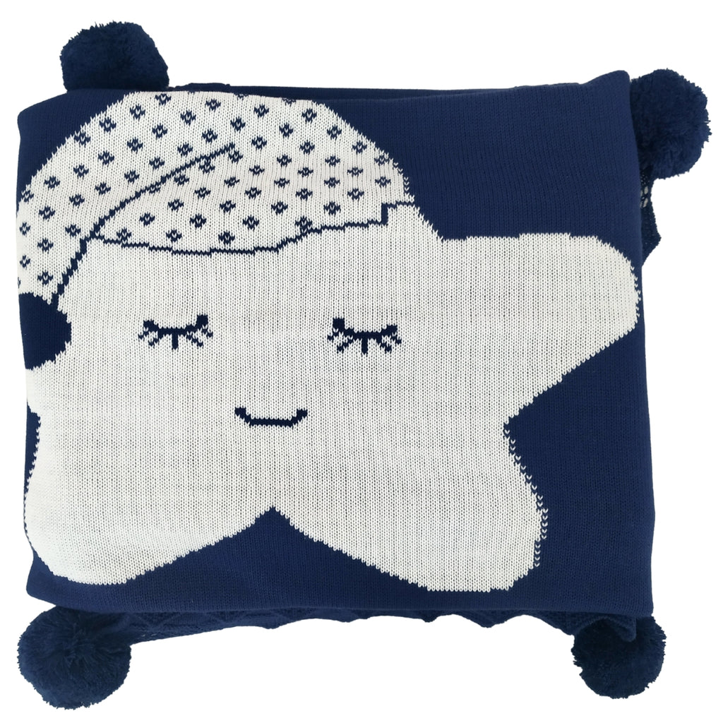 Colcha Hilo Tacto Estrella - Azul AB