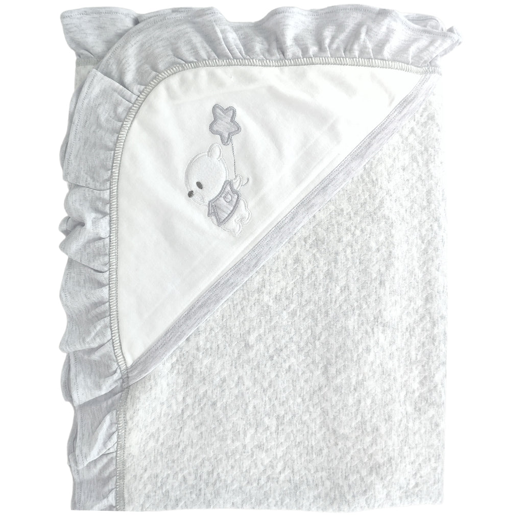 Colcha delagada reversible Bobito Osito Estrella - Gris