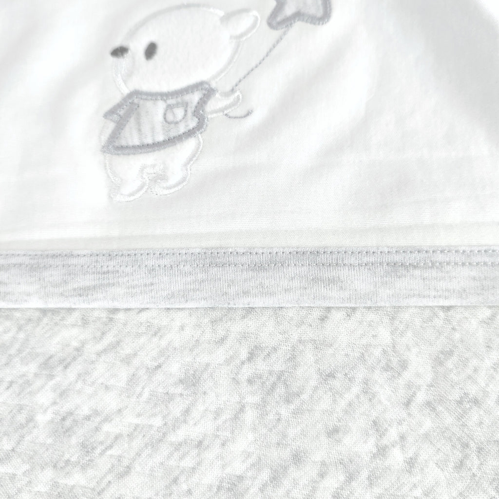 Colcha delagada reversible Bobito Osito Estrella - Gris