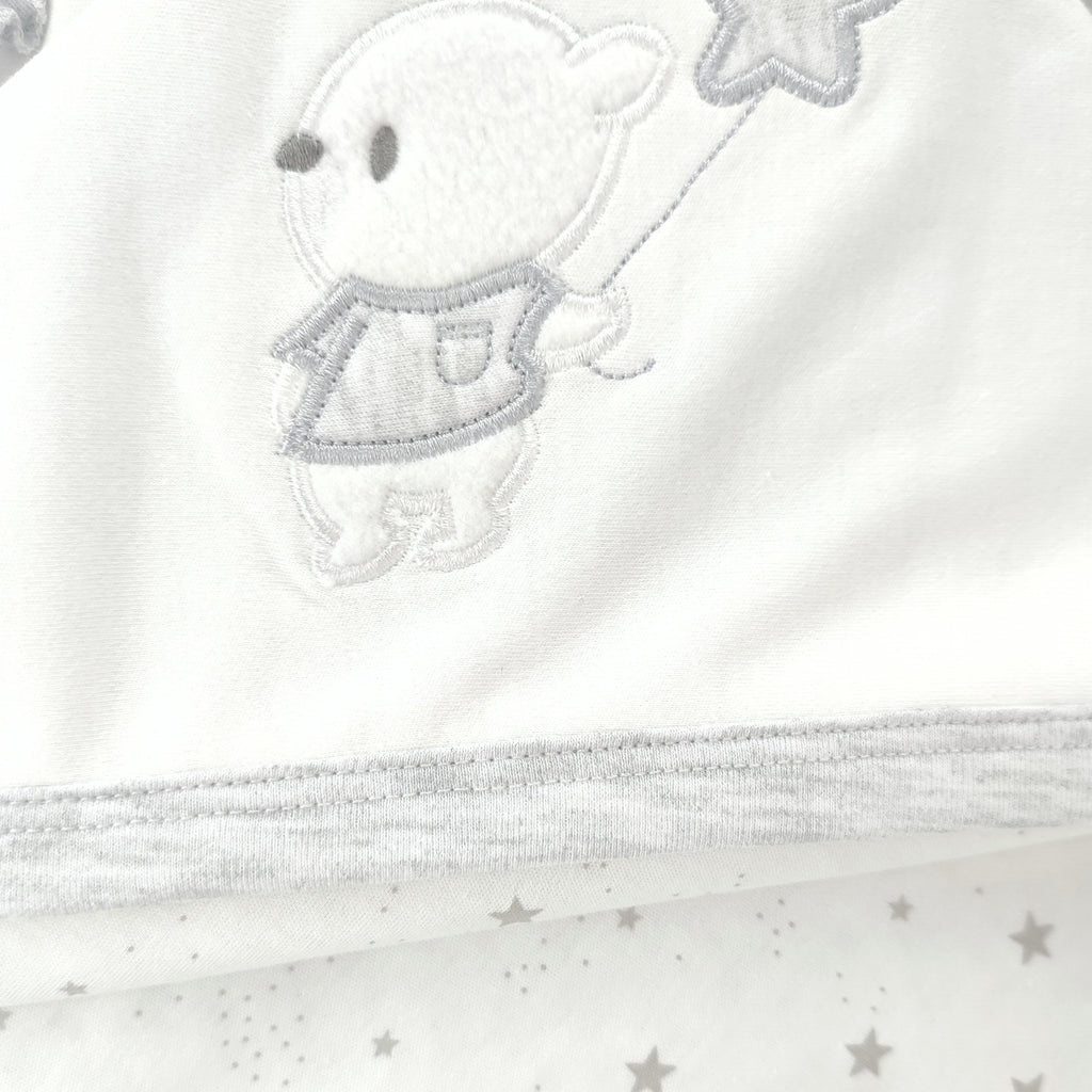 Colcha delagada reversible Bobito Osito Estrella - Gris