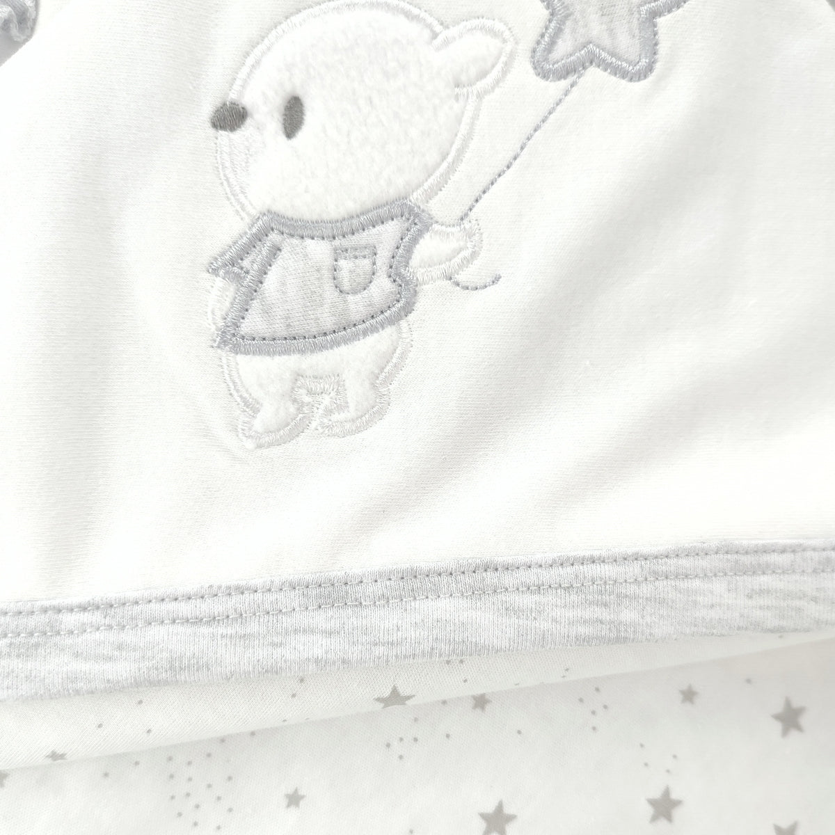 Colcha delagada reversible Bobito Osito Estrella - Gris