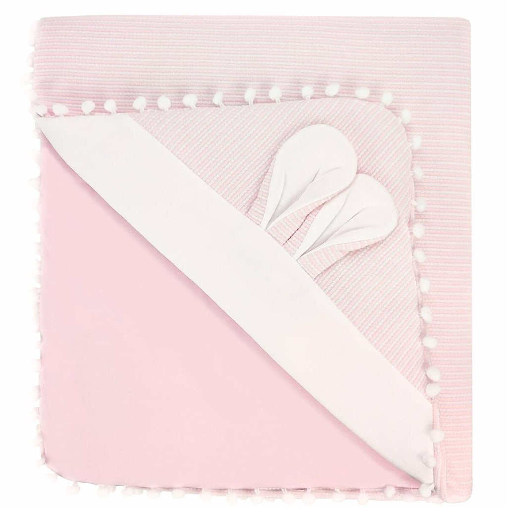 Colcha bebé acolchada - Orejitas - Rosado