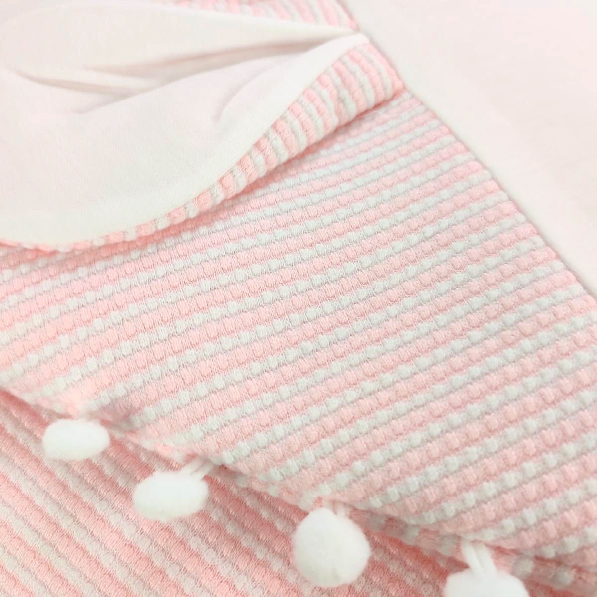 Colcha bebé acolchada - Orejitas - Rosado