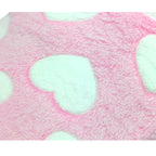 Manta Felpa Bebé - Corazones Blancos - Rosado