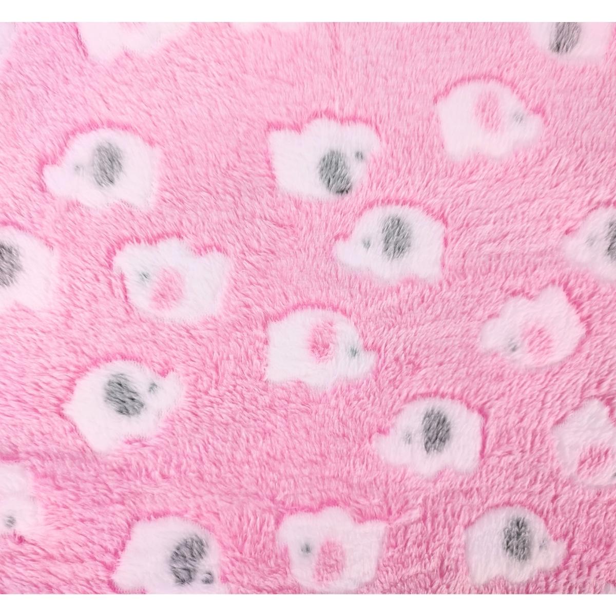 Manta Felpa Bebé - Elefantes - Rosado