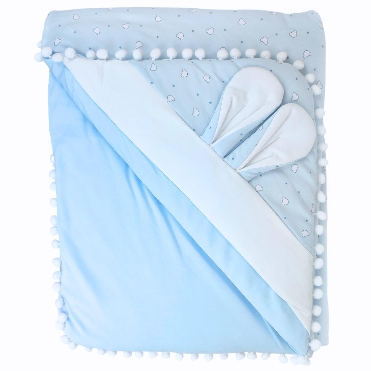 Colcha acolchada - Orejitas - Celeste