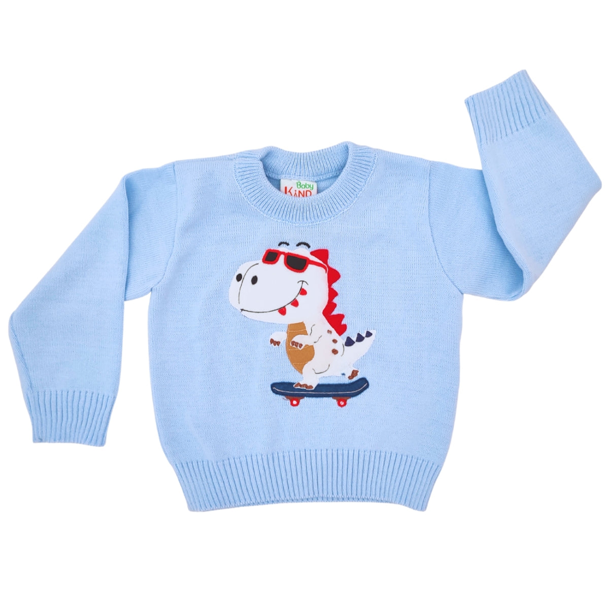 Chompa Bebe Hilo - Dino Fun - Celeste