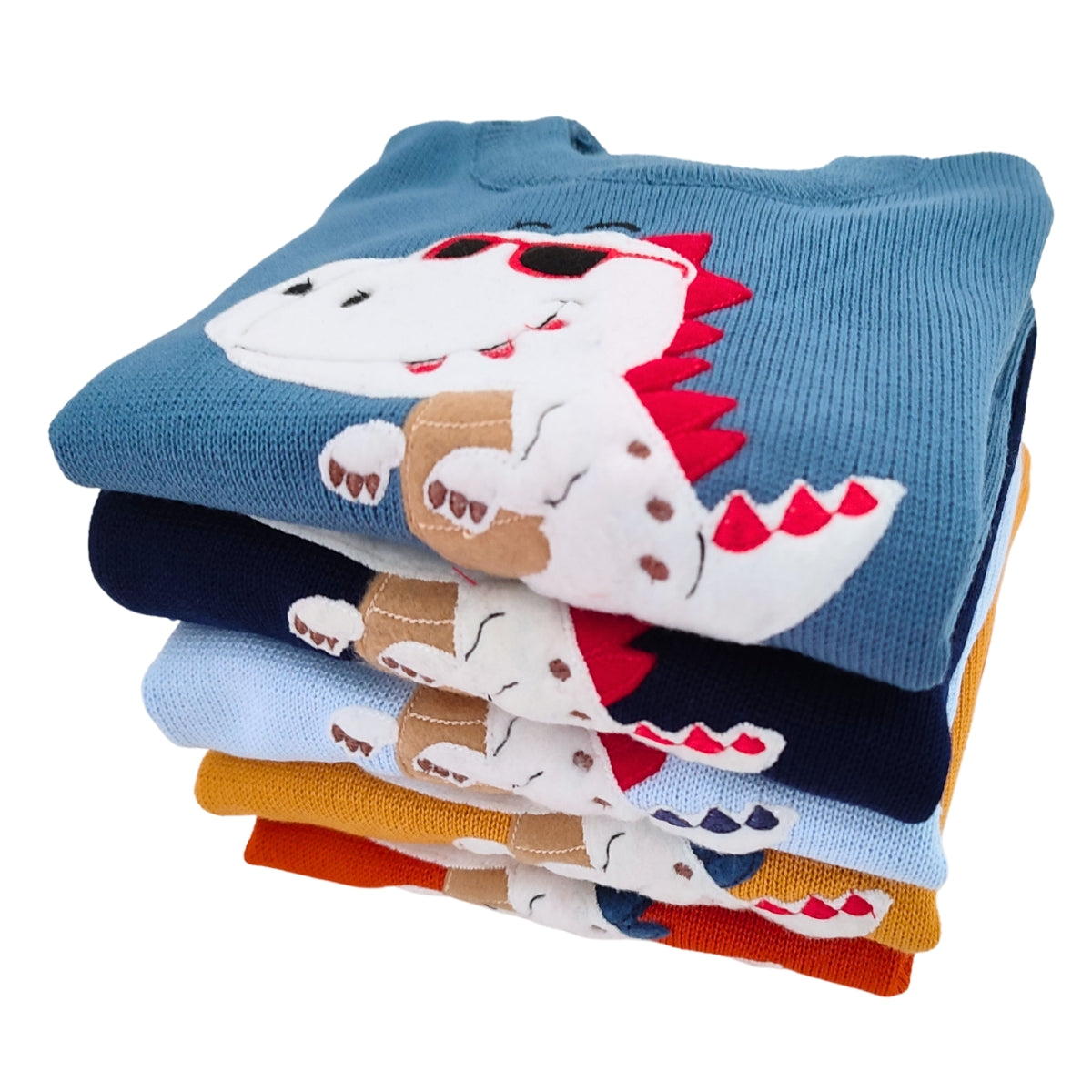 Chompa Bebe Hilo - Dino Fun - Celeste