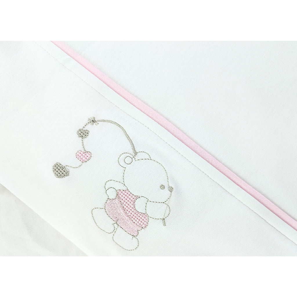 Set de Sábanas Bebe Algodón Cuna Niña - Osita pescadora - BRB