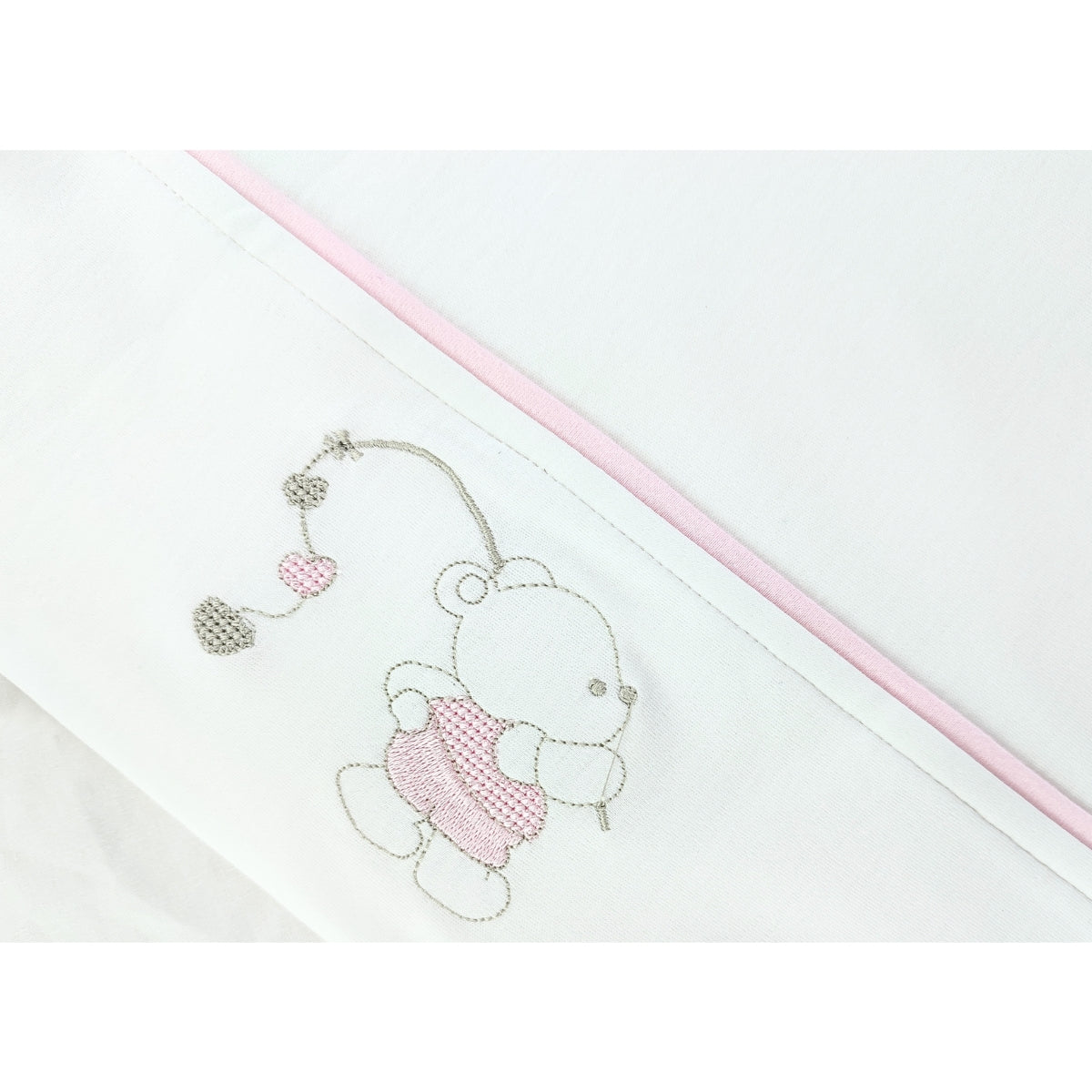 Set de Sábanas Bebe Algodón Cuna Niña - Osita pescadora - BRB