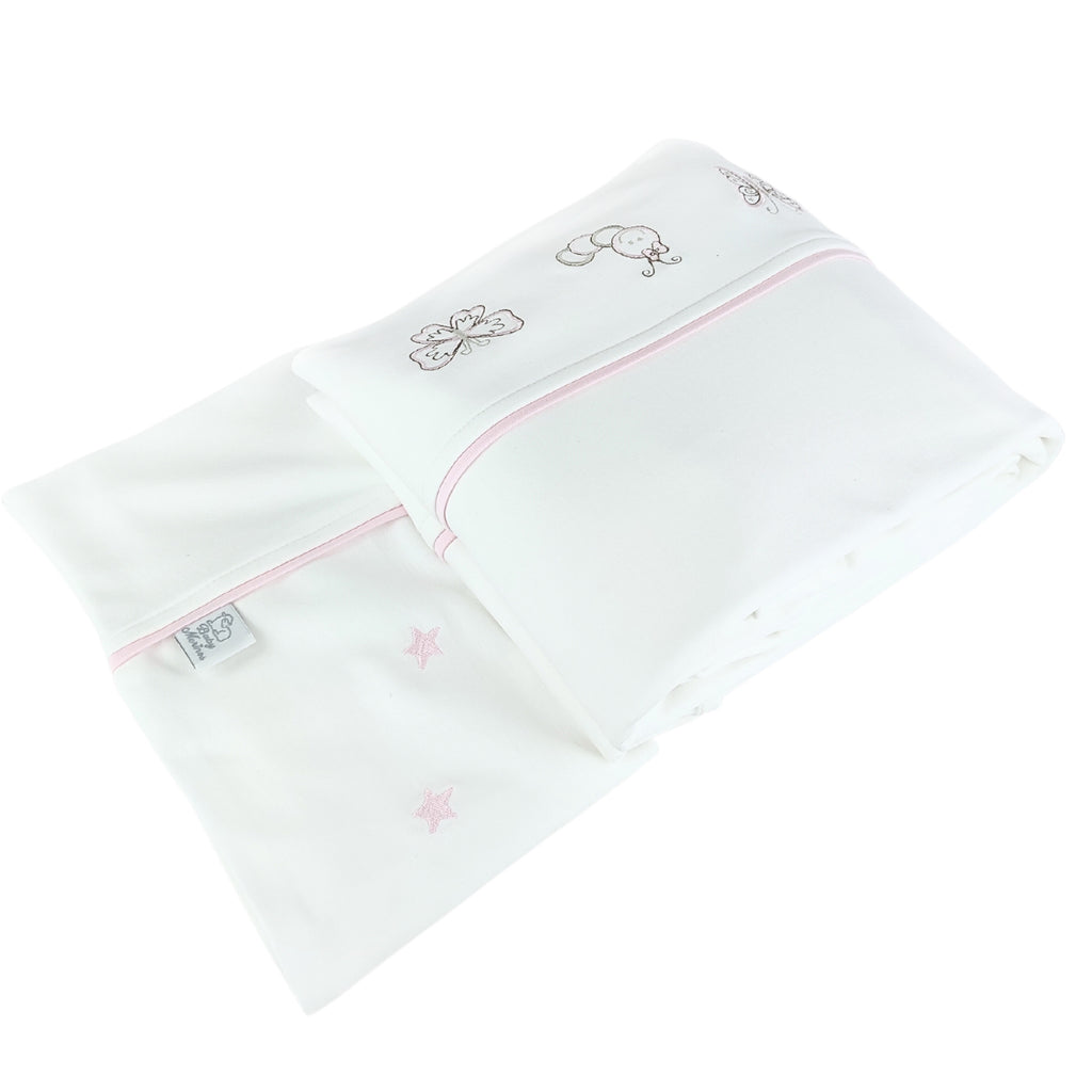 Set de Sábanas Bebe Algodón Cuna Niña - BB Mariposa - BRB