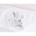 Set de Sábanas Bebe Algodón Cuna Niña - 2 conejos - BRB