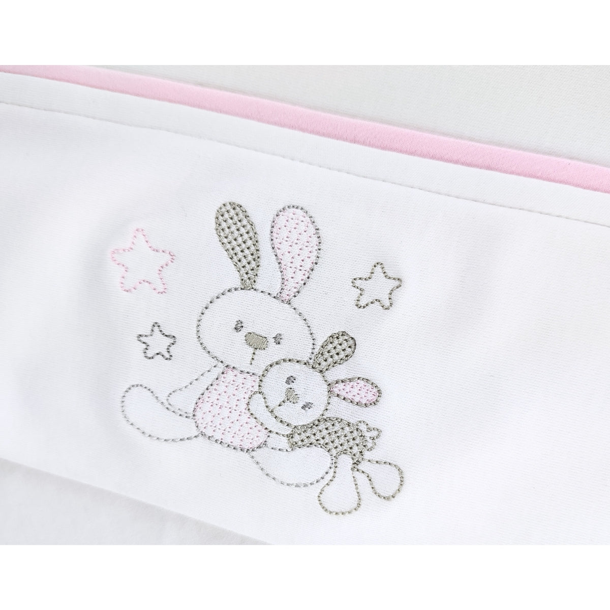 Set de Sábanas Bebe Algodón Cuna Niña - 2 conejos - BRB