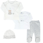 Conjunto Bebe - punto ingles - Amigos duo - Blanco-Gris