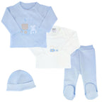 Conjunto Bebe - punto ingles - Amigos duo - Celeste