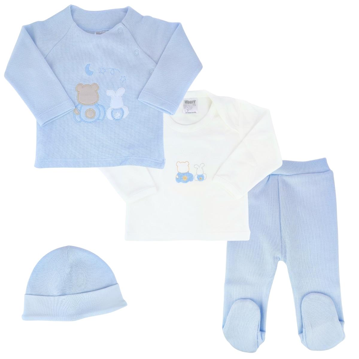 Conjunto Bebe - punto ingles - Amigos duo - Celeste