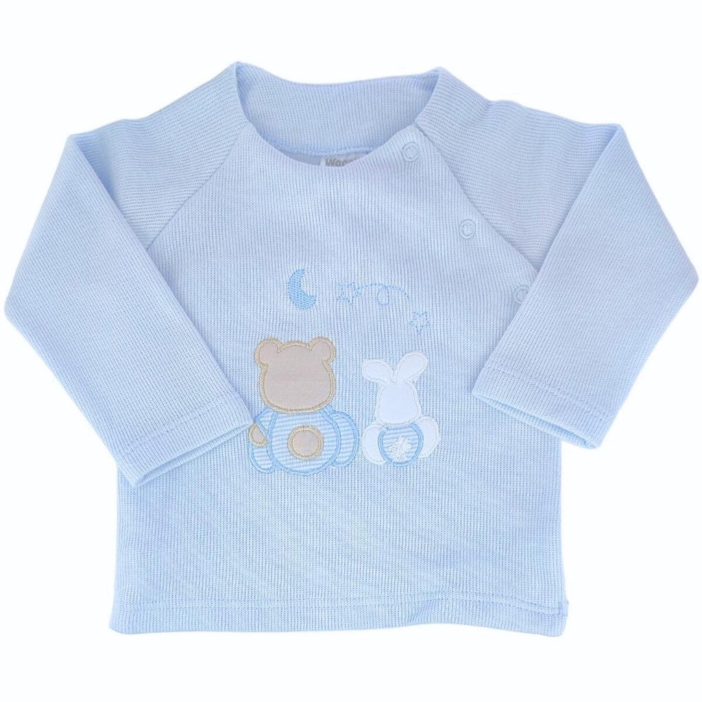 Conjunto Bebe - punto ingles - Amigos duo - Celeste