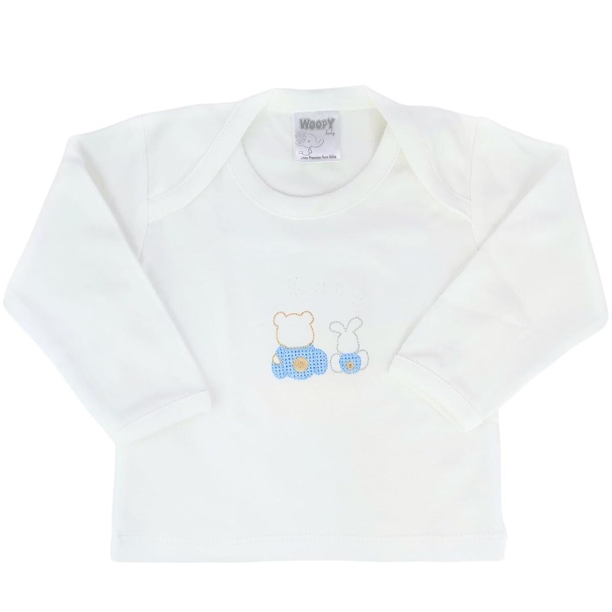 Conjunto Bebe - punto ingles - Amigos duo - Celeste