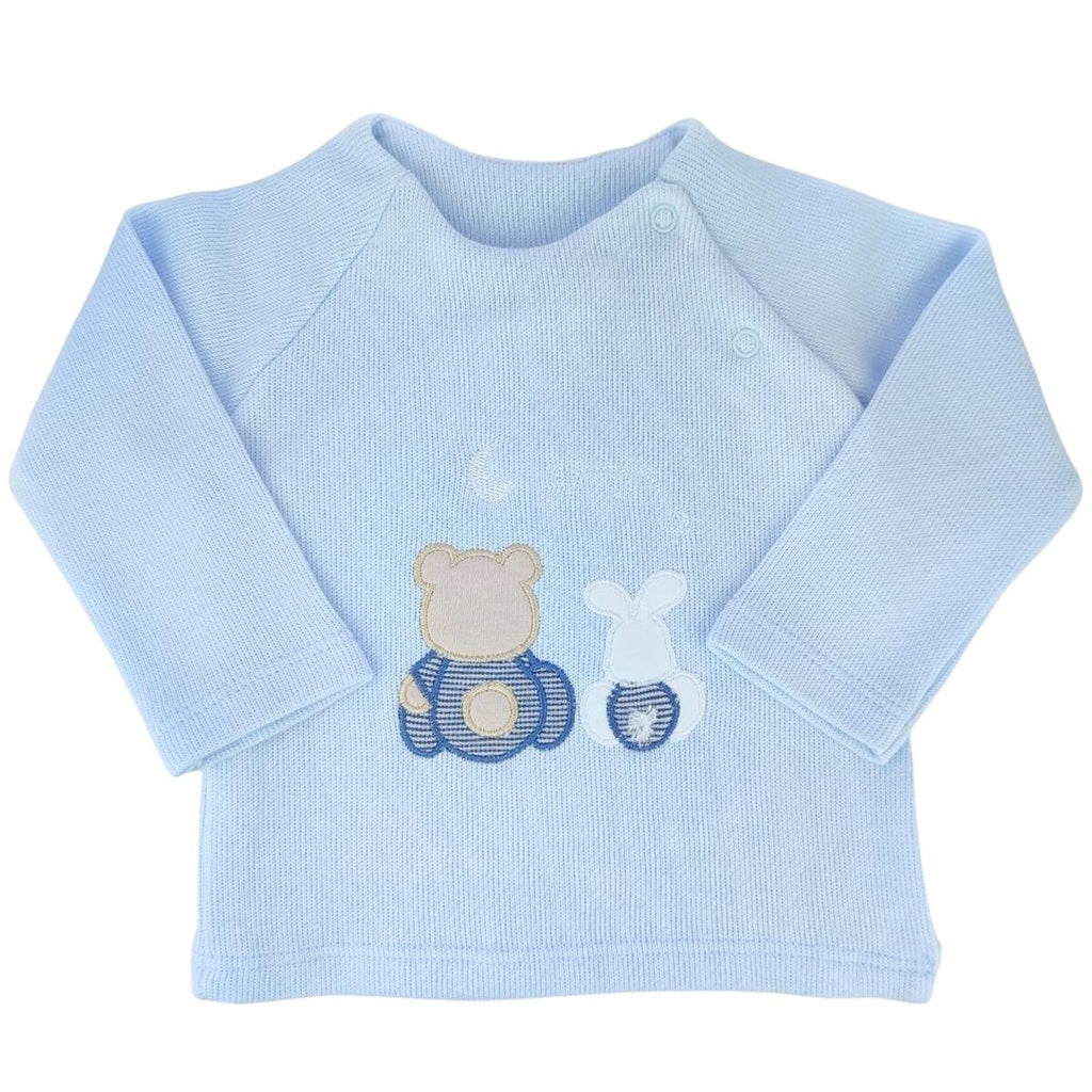 Conjunto Bebe - punto ingles - Amigos duo - Celeste-Azul