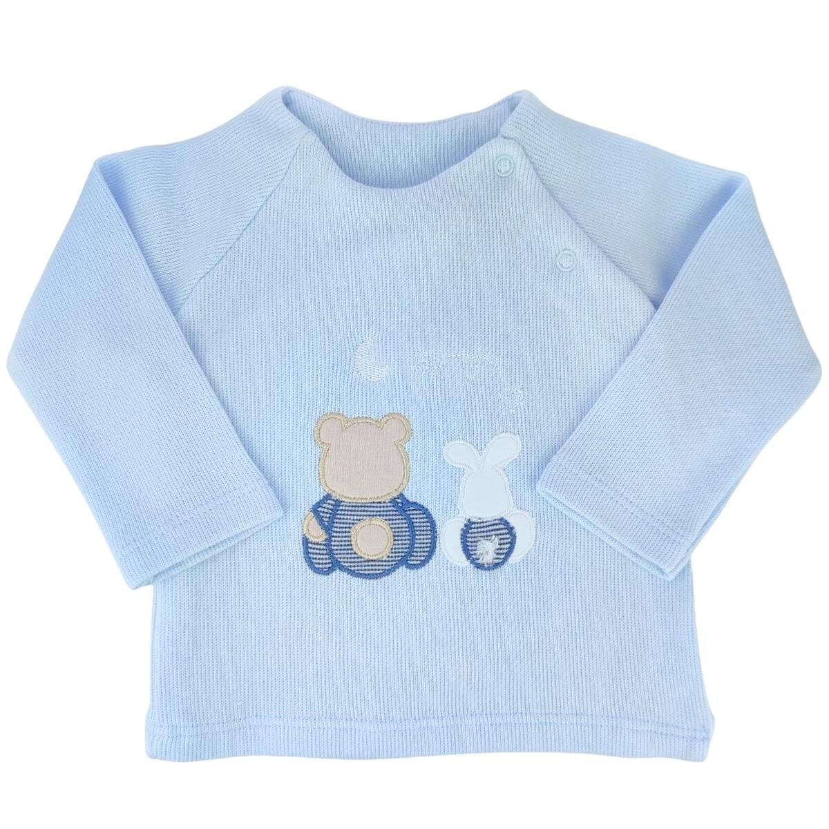 Conjunto Bebe - punto ingles - Amigos duo - Celeste-Azul