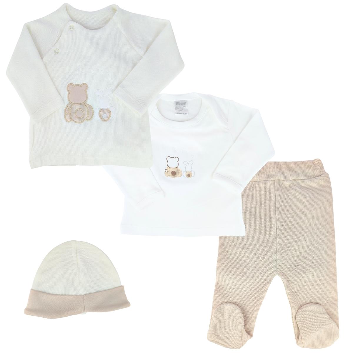 Conjunto Bebe - punto ingles - Amigos duo - Crema-Beige