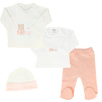 Conjunto Bebe - punto ingles - Amigos duo - Crema-Melon