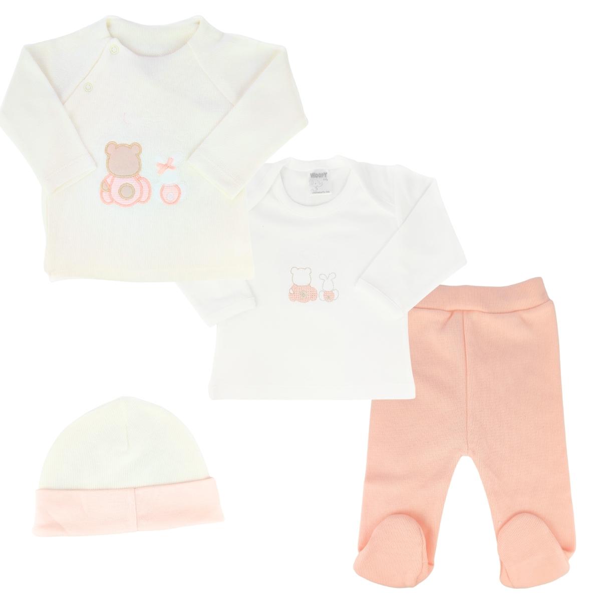 Conjunto Bebe - punto ingles - Amigos duo - Crema-Melon