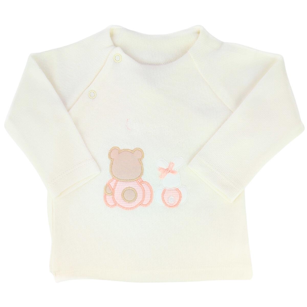 Conjunto Bebe - punto ingles - Amigos duo - Crema-Melon