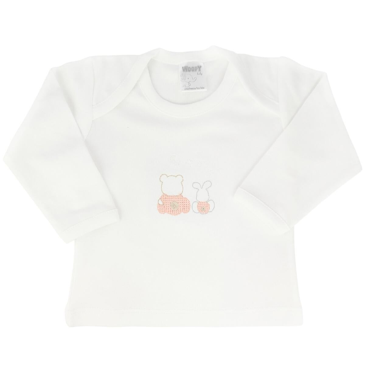 Conjunto Bebe - punto ingles - Amigos duo - Crema-Melon