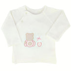 Conjunto Bebe - punto ingles - Amigos duo - Crema-Palo Rosa