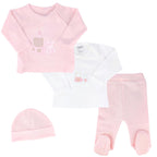 Conjunto Bebe - punto ingles - Amigos duo - Rosado