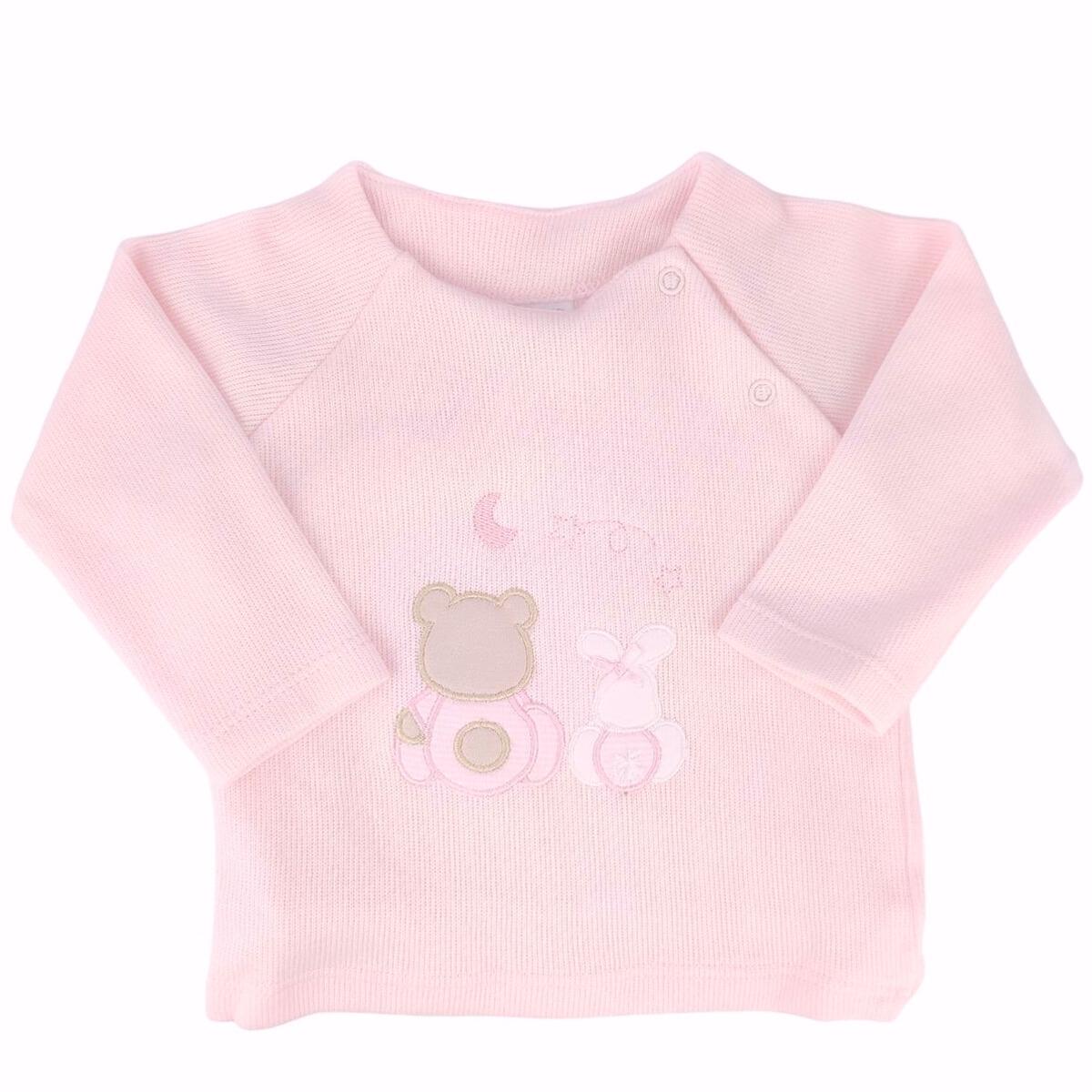 Conjunto Bebe - punto ingles - Amigos duo - Rosado