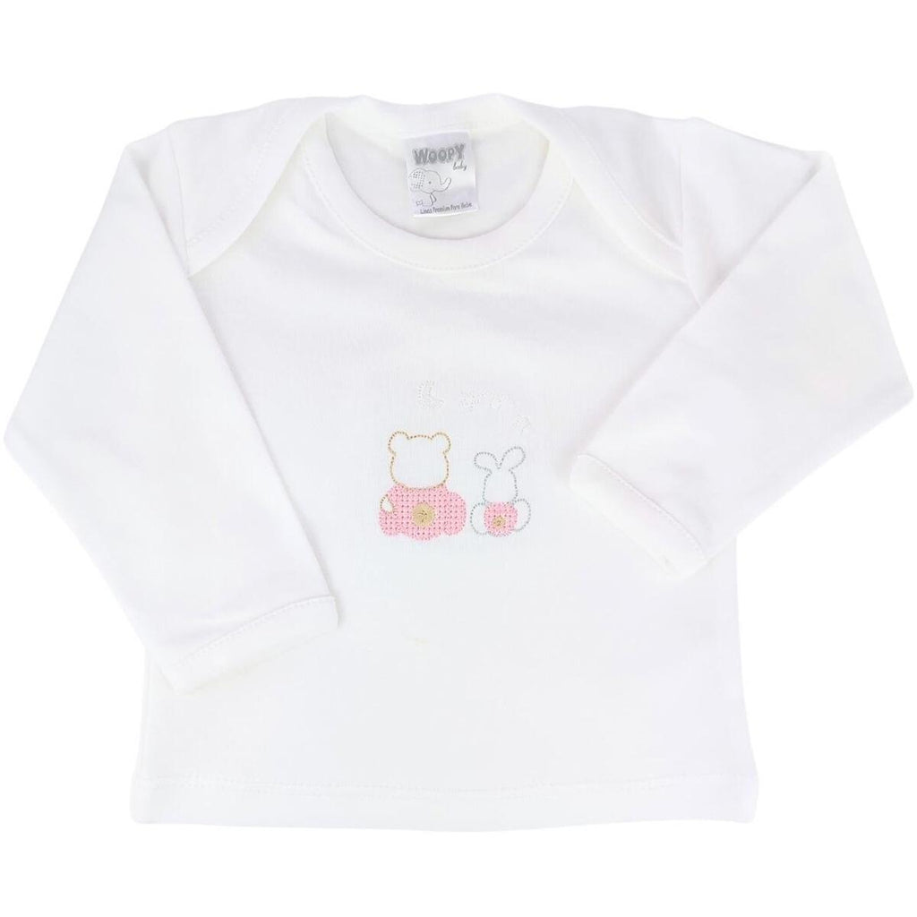 Conjunto Bebe - punto ingles - Amigos duo - Rosado