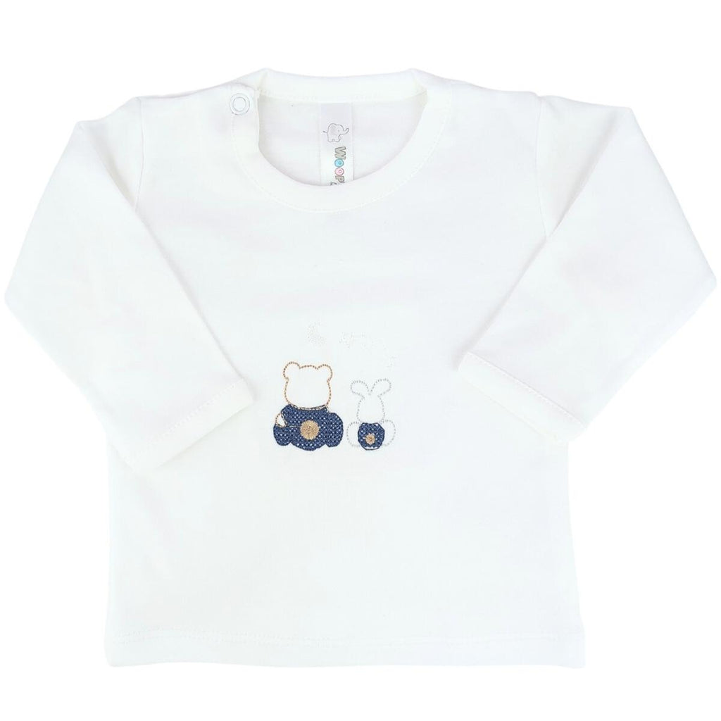 Conjunto Bebe - punto ingles - Amigos duo - Gris-Azul