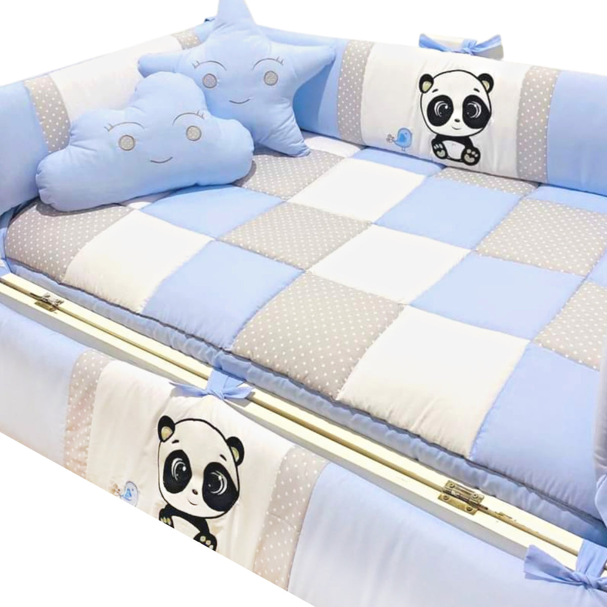 Set de Cuna y 4 protectores - Prestige - Panda Bebo