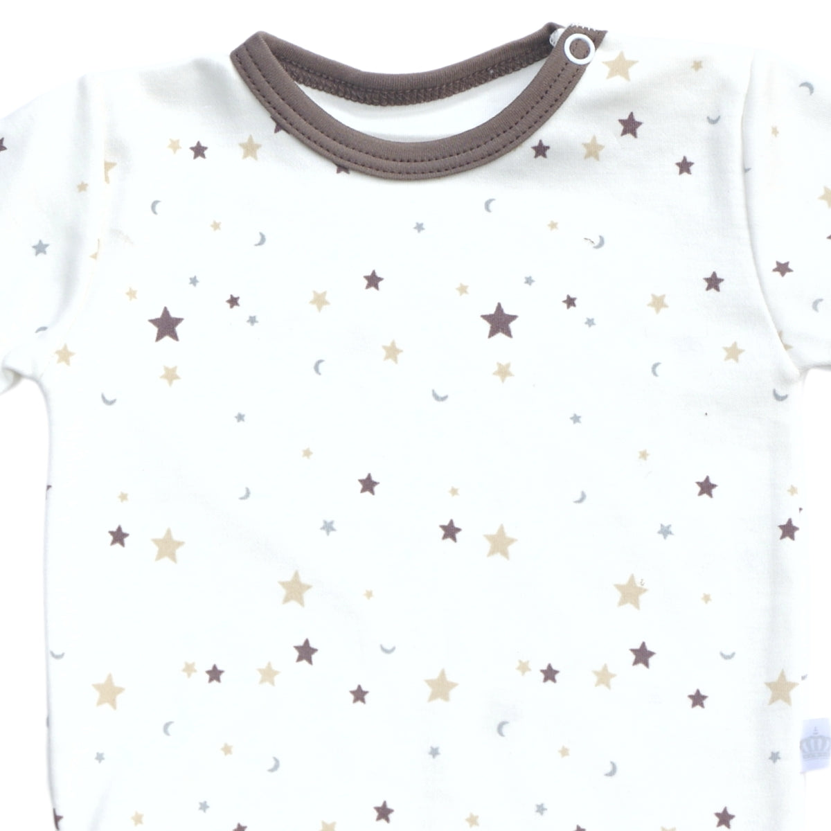 Ajuar Set 3 piezas manga corta Estampado Estrellas Marron