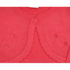 Bolero Bebe - Hilo Algodón - Florecita - Coral