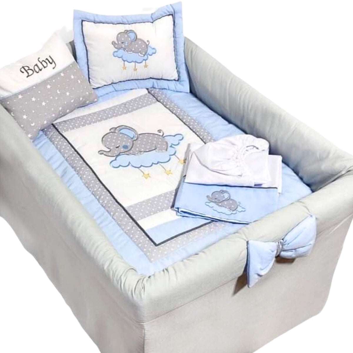 Set de Pack and play - Elefante - Celeste