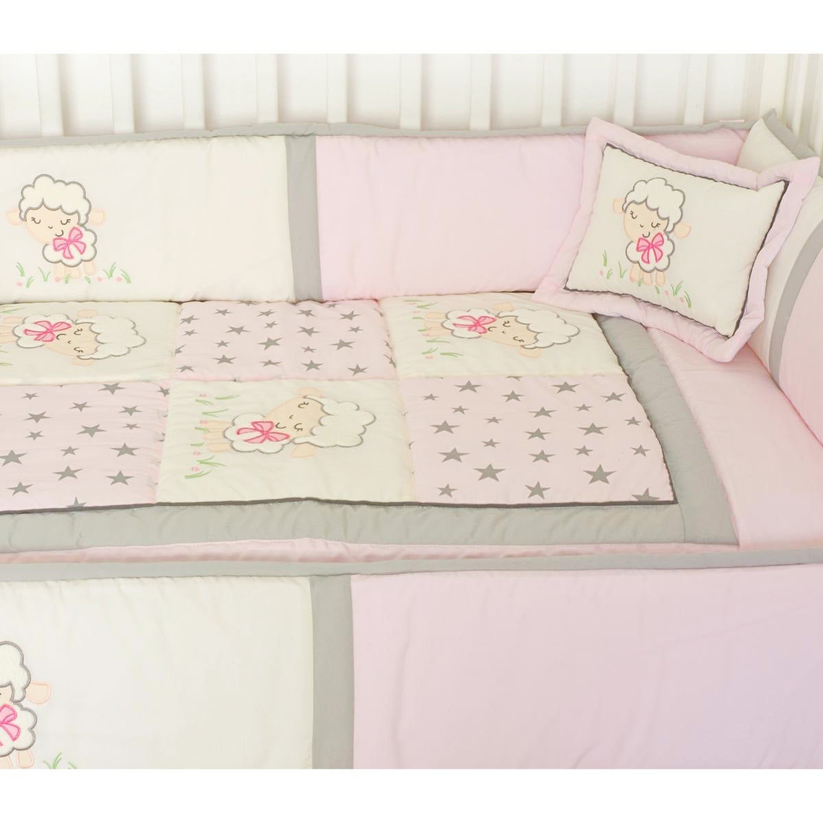 Set de Cuna y 4 protectores - Prestige - Ovejita juguetona