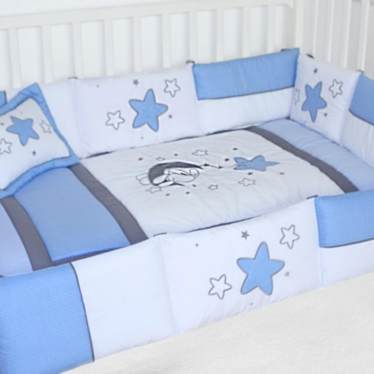 Set de Cuna y 4 protectores - Prestige - El Conejo y la luna