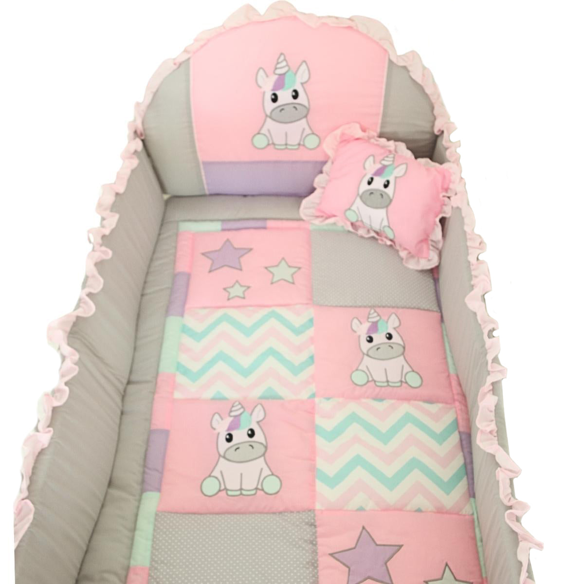 Set de cuna y Protector - Tradición - Unicornio