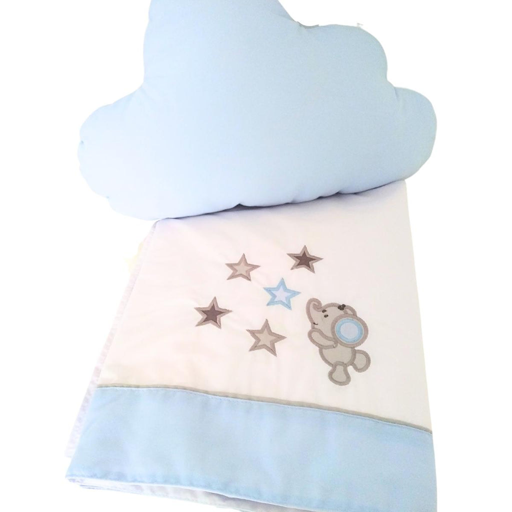 Set de Cuna y 4 protectores - Prestige - Elefante jugueton