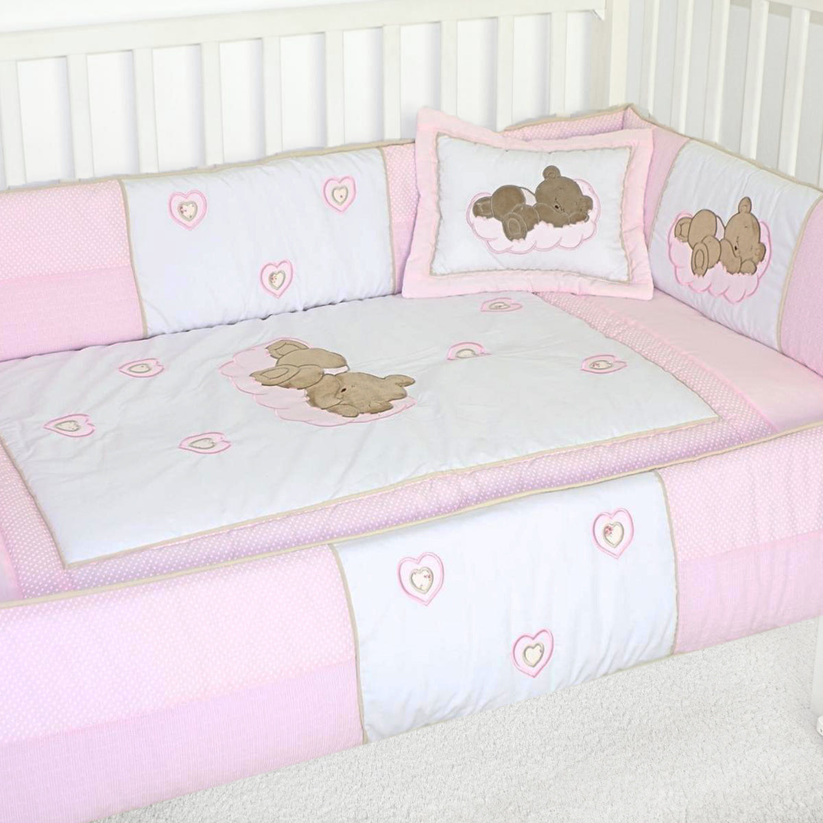 Set de Cuna y 4 protectores - Prestige - Osita soñadora