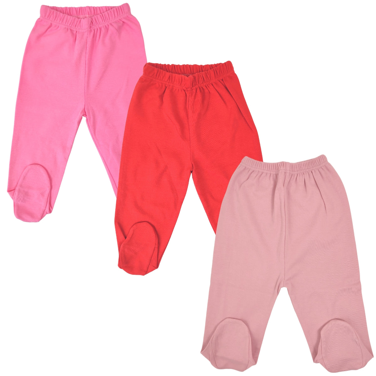 Pack 3 pantalones con pies 100% algodón - 07
