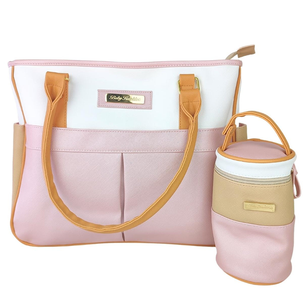 Bolso pañalera y portabiberon - Rosado -  TRIROS