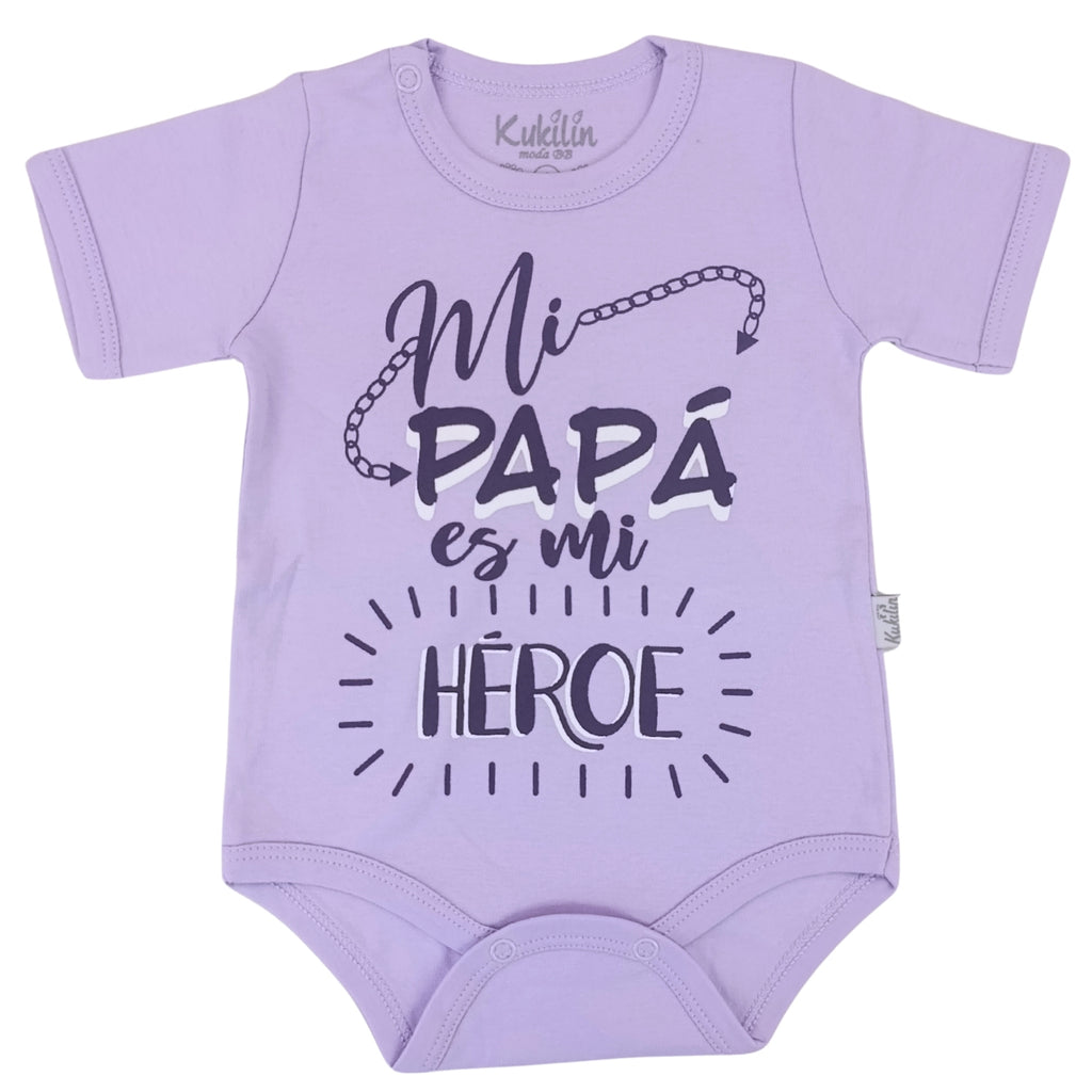 Body Bebé Manga Corta - Mi papa es mi heroe - N255