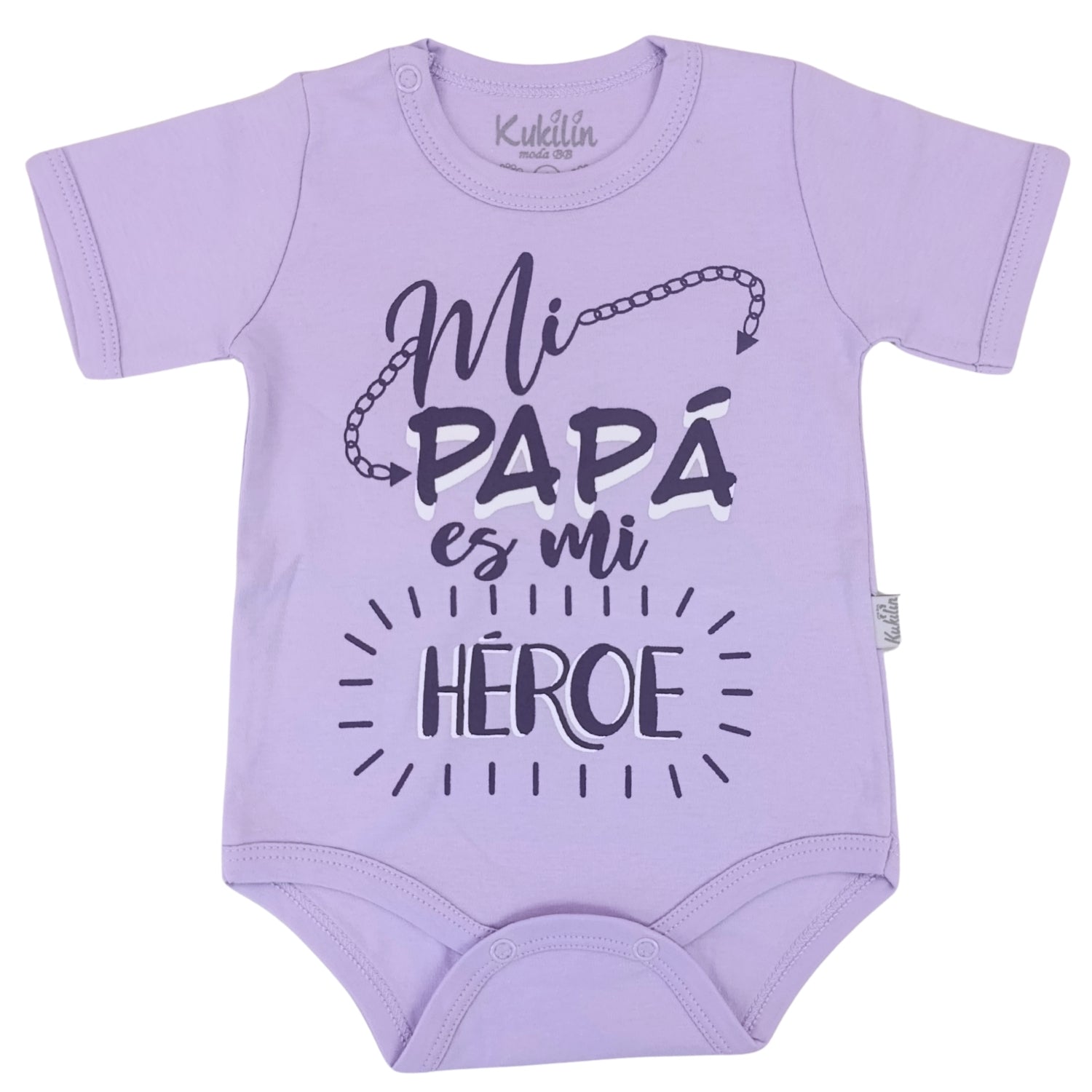 Body Bebé Manga Corta - Mi papa es mi heroe - N255
