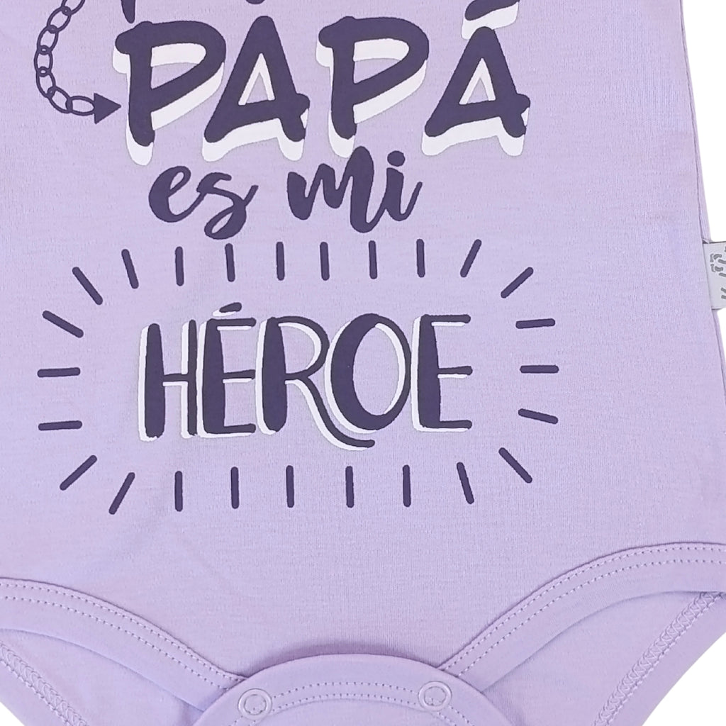 Body Bebé Manga Corta - Mi papa es mi heroe - N255