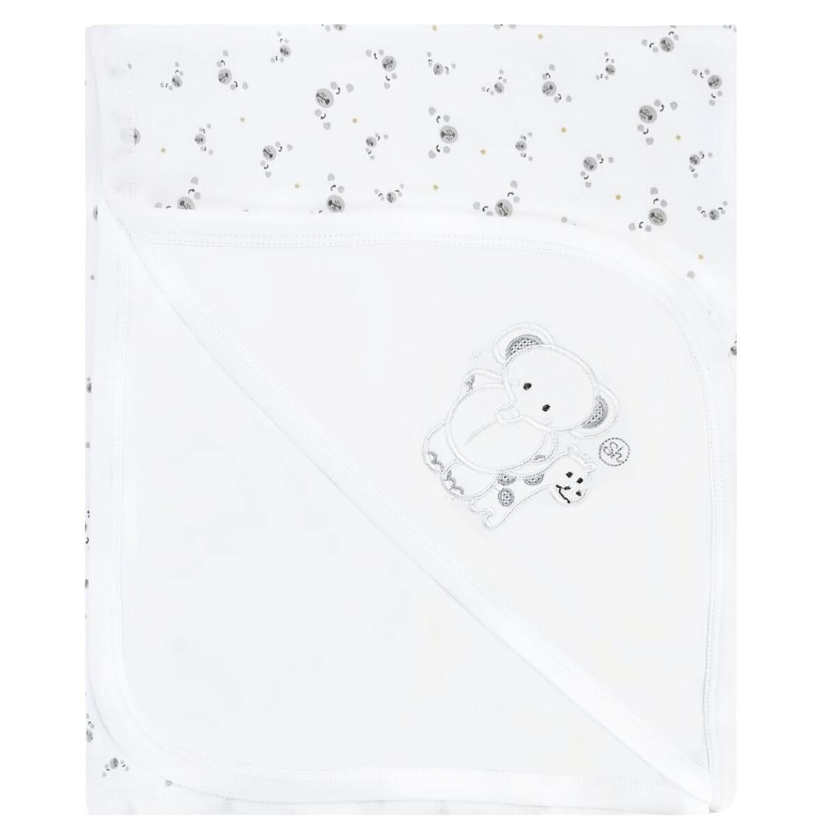 Manta bebé delgada - Algodon - Elefante - Blanco